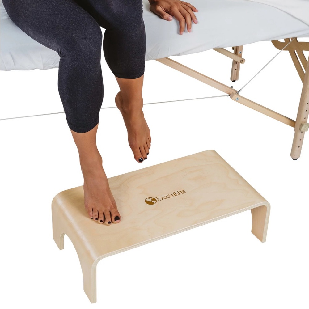 EarthLite Earth Lite Big Birch Maple Wood Massage Therapist Table Bed Step Stool - Picture 4 of 11